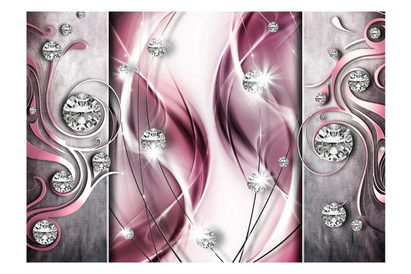 Fototapet Pink And Diamonds 300x210 - Artgeist sp. z o. o. - Inredning - Väggdekor - Tapet & tapettillbehör - Fototapet