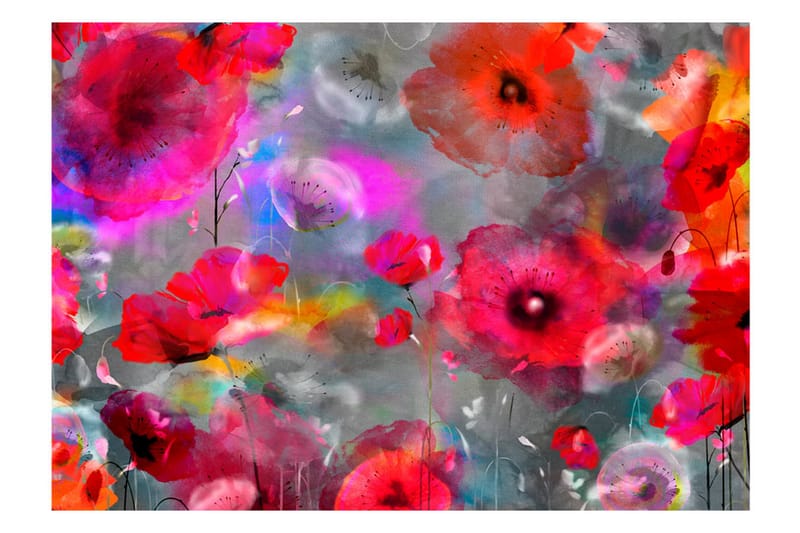 Fototapet Painted Poppies 150x105 - Artgeist sp. z o. o. - Inredning - Väggdekor - Tapet & tapettillbehör - Fototapet