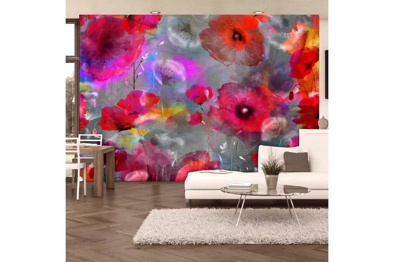 Fototapet Painted Poppies 400x280 - Artgeist sp. z o. o. - Inredning - Väggdekor - Tapet & tapettillbehör - Fototapet