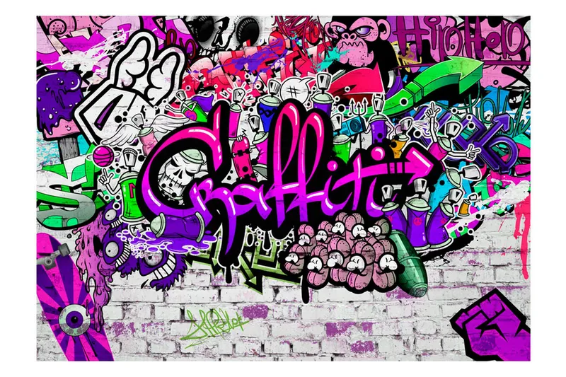 Fototapet Purple Graffiti 100x70, Artgeist sp. z o. o.
