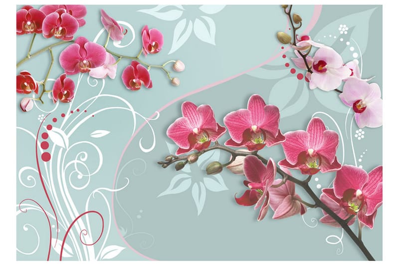 Fototapet Pink Orchids Variation II 250x175 - Artgeist sp. z o. o. - Inredning - Väggdekor - Tapet & tapettillbehör - Fototapet