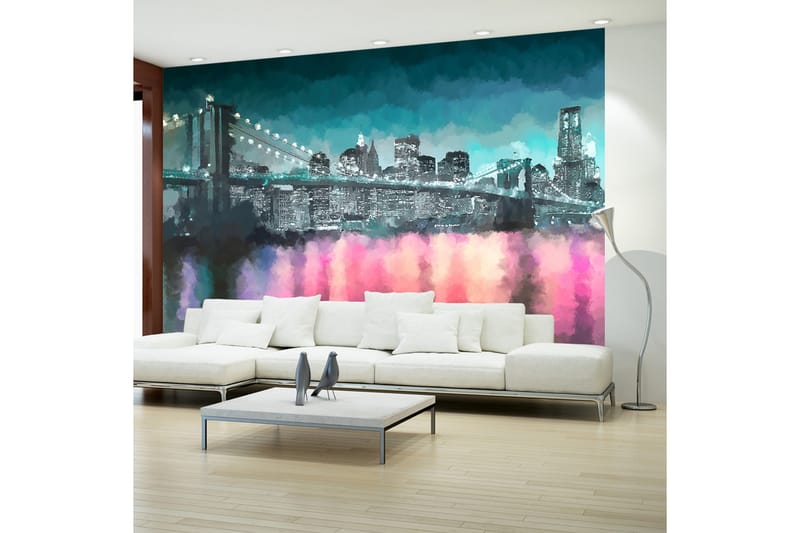 Fototapet Painted New York 300x210 - Artgeist sp. z o. o. - Inredning - Väggdekor - Tapet & tapettillbehör - Fototapet