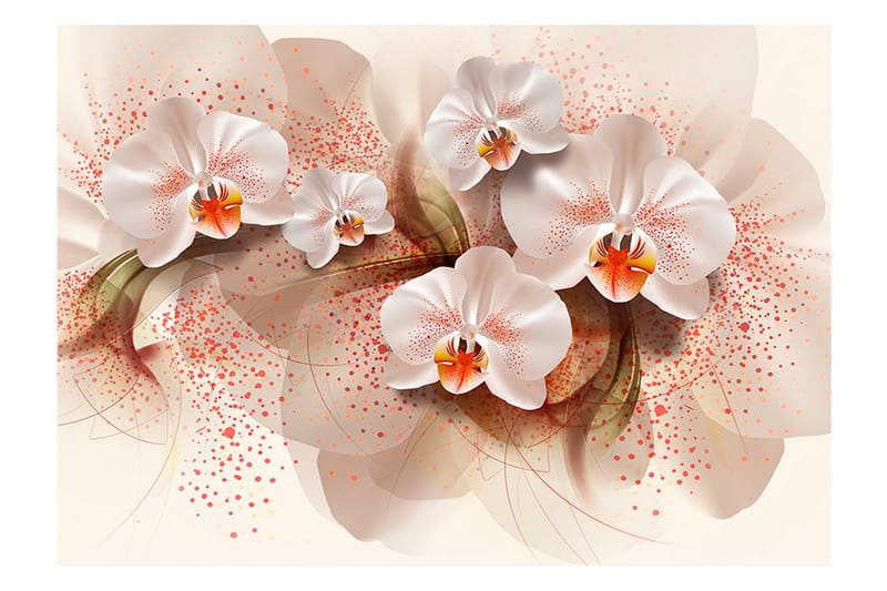 Fototapet Pale Yellow Orchids 300x210 - Artgeist sp. z o. o. - Inredning - Väggdekor - Tapet & tapettillbehör - Fototapet