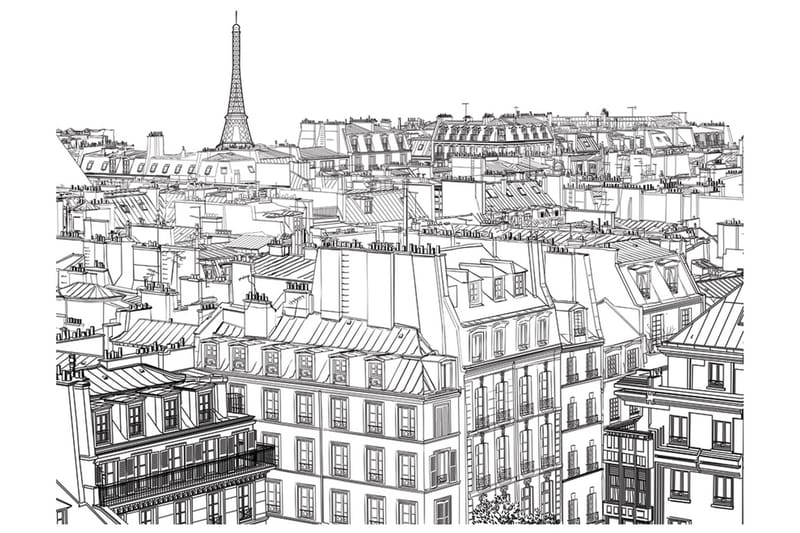 Fototapet Parisian S Sketchbook 300x231 - Artgeist sp. z o. o. - Inredning - Väggdekor - Tapet & tapettillbehör - Fototapet