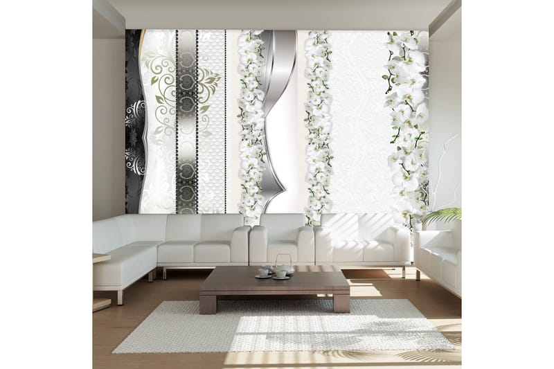 Fototapet Parade Of Orchids In Shades Of Gray 300x210, Artgeist sp. z o. o.