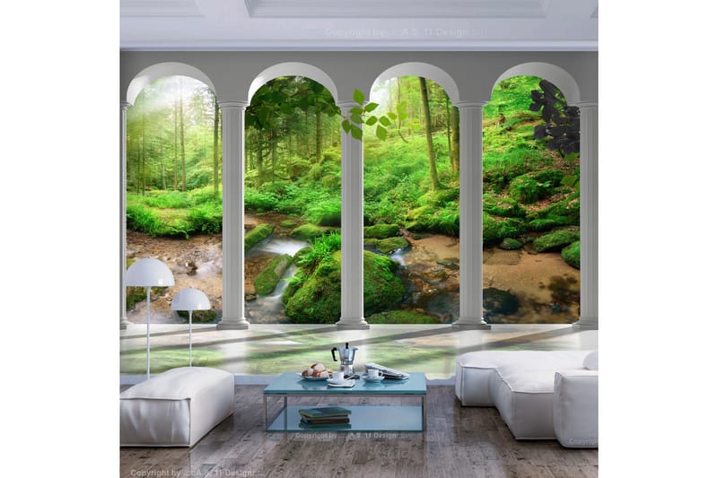 Fototapet Pillars And Forest 150x105 - Artgeist sp. z o. o. - Inredning - Väggdekor - Tapet & tapettillbehör - Fototapet