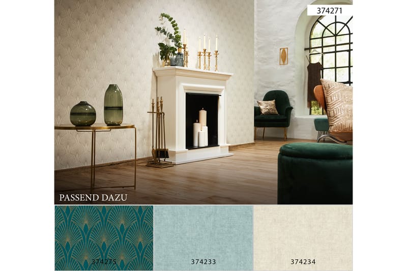 Art deco Tapet New Walls 50's Glam Ovävd - AS Creation - Inredning - Väggdekor - Tapet & tapettillbehör - Mönstrad tapet
