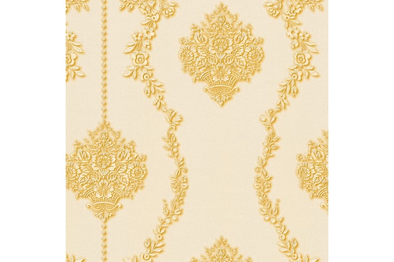 Barock Tapet Château Ovävd Gul Cream - AS Creation - Inredning - Väggdekor - Tapet & tapettillbehör - Mönstrad tapet