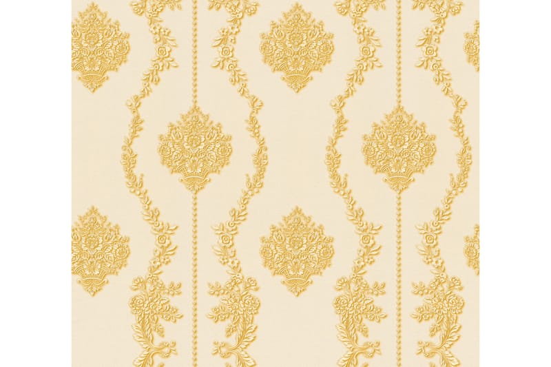Barock Tapet Château Ovävd Gul Cream - AS Creation - Inredning - Väggdekor - Tapet & tapettillbehör - Mönstrad tapet