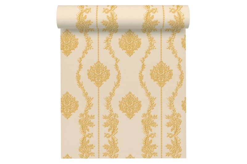 Barock Tapet Château Ovävd Gul Cream - AS Creation - Inredning - Väggdekor - Tapet & tapettillbehör - Mönstrad tapet