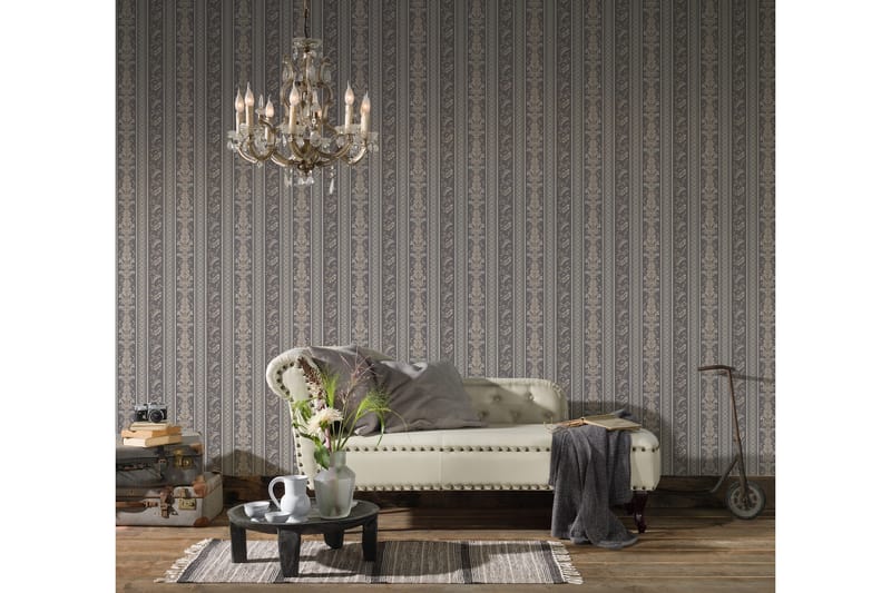 Barock Tapet Hermitage Ovävd Silver Grå - AS Creation - Inredning - Väggdekor - Tapet & tapettillbehör - Mönstrad tapet