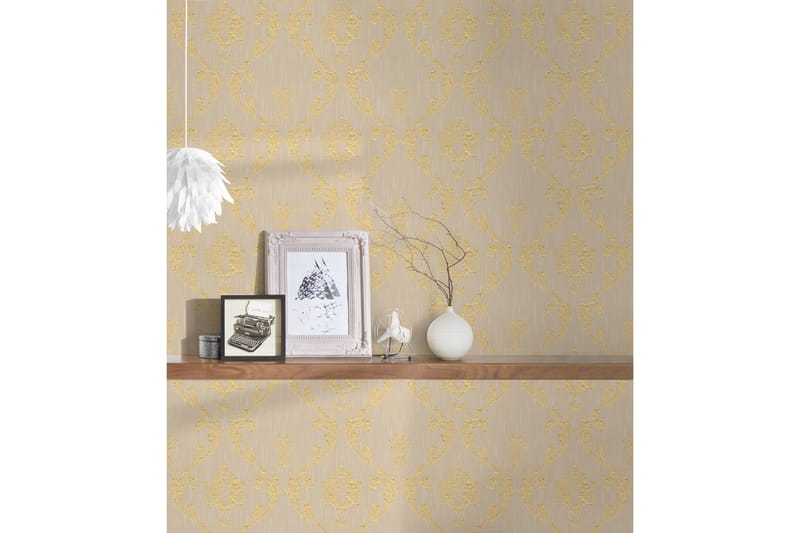 Barock Tapet Metallic Silk Ovävd Guld - AS Creation - Inredning - Väggdekor - Tapet & tapettillbehör - Mönstrad tapet