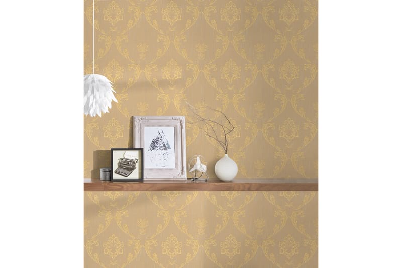 Barock Tapet Metallic Silk Ovävd Guld - AS Creation - Inredning - Väggdekor - Tapet & tapettillbehör - Mönstrad tapet