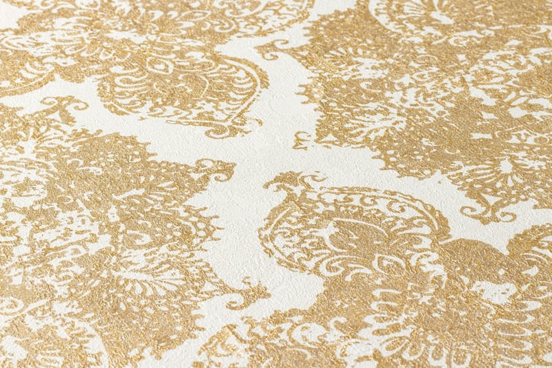 Barock Tapet Trendwall Ovävd Guld Vit - AS Creation - Inredning - Väggdekor - Tapet & tapettillbehör - Mönstrad tapet
