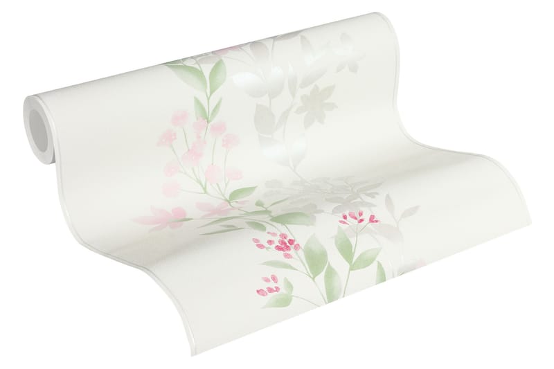 Blommig Tapet Blooming Ovävd Grön - AS Creation - Inredning - Väggdekor - Tapet & tapettillbehör - Mönstrad tapet
