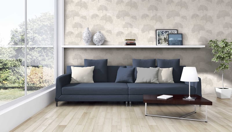 Blommig Tapet Cuba Ovävd Beige Metallic - AS Creation - Inredning - Väggdekor - Tapet & tapettillbehör - Mönstrad tapet