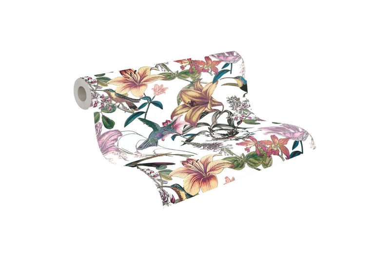 Blommig Tapet Jungle Chic Ovävd Flerfärgad - AS Creation - Inredning - Väggdekor - Tapet & tapettillbehör - Mönstrad tapet