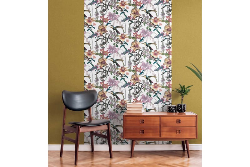 Blommig Tapet Jungle Chic Ovävd Flerfärgad - AS Creation - Inredning - Väggdekor - Tapet & tapettillbehör - Mönstrad tapet