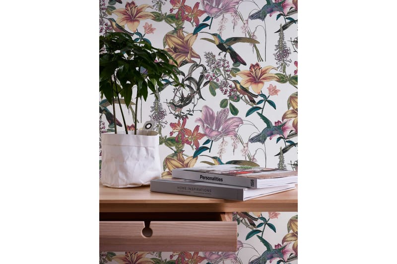 Blommig Tapet Jungle Chic Ovävd Flerfärgad - AS Creation - Inredning - Väggdekor - Tapet & tapettillbehör - Mönstrad tapet