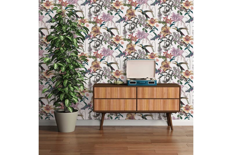 Blommig Tapet Jungle Chic Ovävd Flerf�ärgad - AS Creation - Inredning - Väggdekor - Tapet & tapettillbehör - Mönstrad tapet