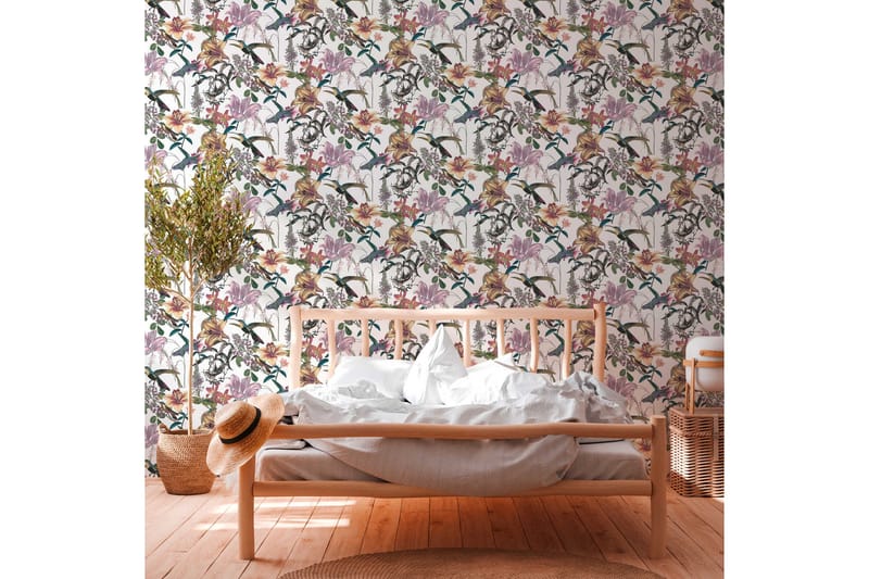 Blommig Tapet Jungle Chic Ovävd Flerfärgad - AS Creation - Inredning - Väggdekor - Tapet & tapettillbehör - Mönstrad tapet