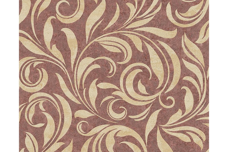 Blommig Tapet Nobile Ovävd Röd Guld Beige - AS Creation - Inredning - Väggdekor - Tapet & tapettillbehör - Mönstrad tapet