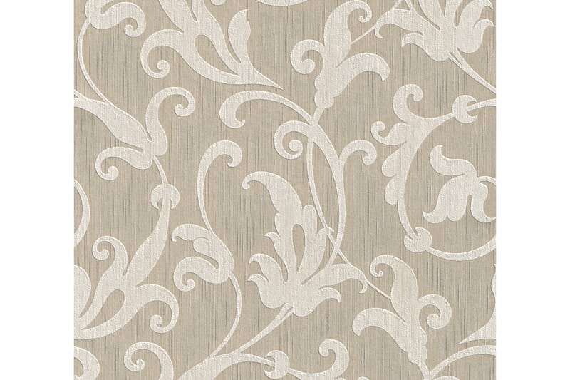 Blommig Tapet Tessuto Ovävd Beige Silver - AS Creation - Inredning - Väggdekor - Tapet & tapettillbehör - Mönstrad tapet