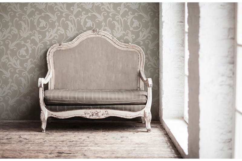Blommig Tapet Tessuto Ovävd Beige Silver - AS Creation - Inredning - Väggdekor - Tapet & tapettillbehör - Mönstrad tapet