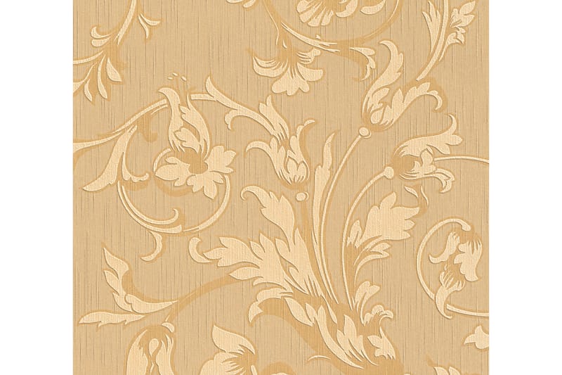 Blommig Tapet Tessuto Ovävd Orange Beige - AS Creation - Inredning - Väggdekor - Tapet & tapettillbehör - Mönstrad tapet