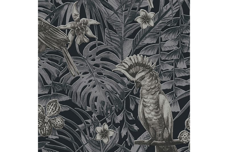 Jungle Tapet Grönery Ovävd Grå Svart - AS Creation - Inredning - Väggdekor - Tapet & tapettillbehör - Mönstrad tapet