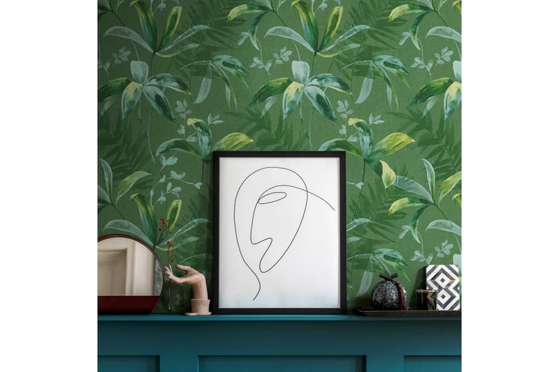 Jungle Tapet Jungle Chic Ovävd Grön - AS Creation - Inredning - Väggdekor - Tapet & tapettillbehör - Mönstrad tapet