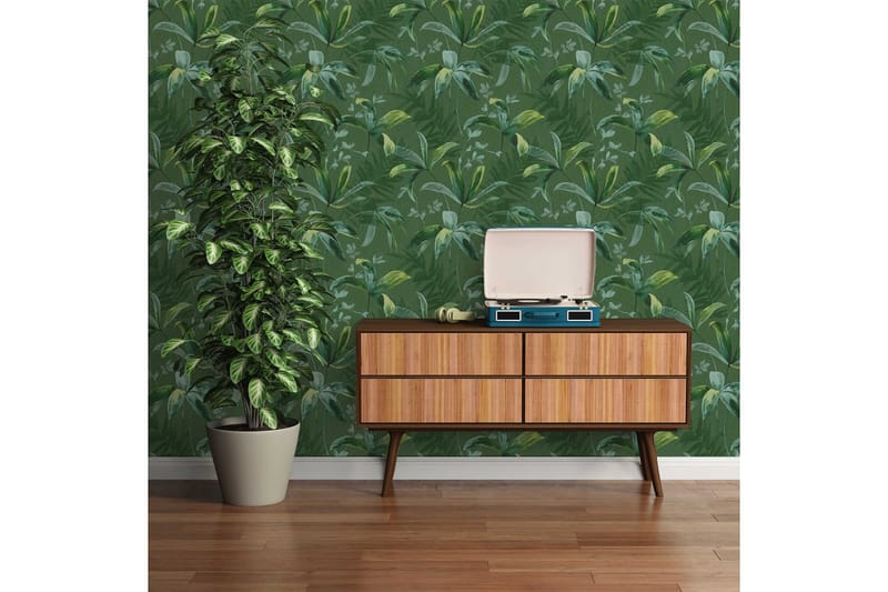 Jungle Tapet Jungle Chic Ovävd Grön - AS Creation - Inredning - Väggdekor - Tapet & tapettillbehör - Mönstrad tapet