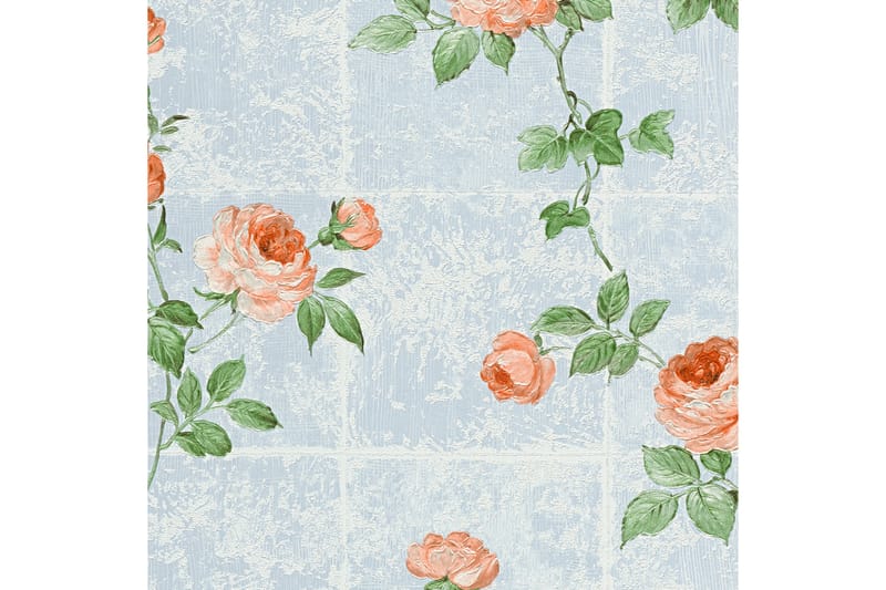 Rosas Tapet Château Ovävd Röd Grön Blå - AS Creation - Inredning - Väggdekor - Tapet & tapettillbehör - Mönstrad tapet