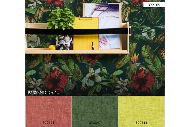 Vintage Tapet Greenery Ovävd Röd - AS Creation - Inredning - Väggdekor - Tapet & tapettillbehör - Mönstrad tapet