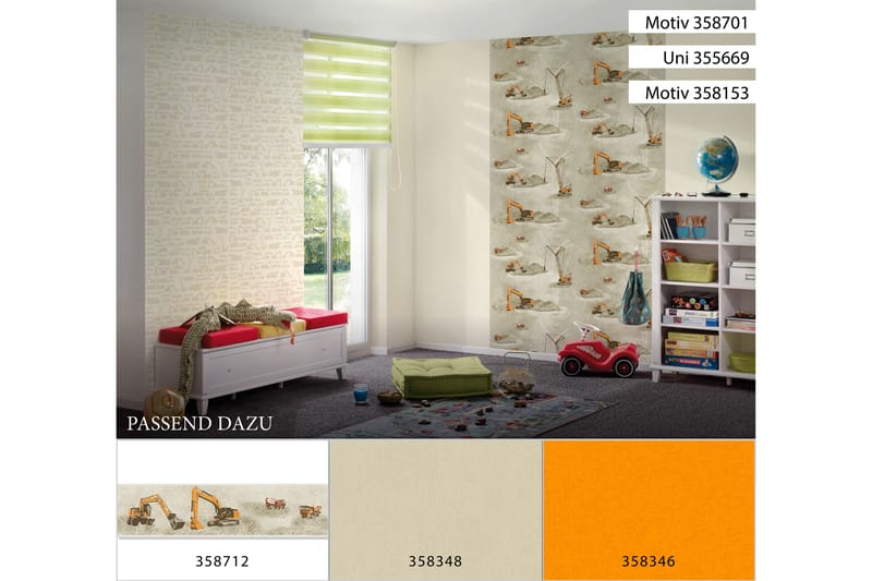 Border Little Stars Ovävd Orange Beige Svart - AS Creation - Inredning - Väggdekor - Tapet & tapettillbehör - Tapettillbehör - Tapetbård