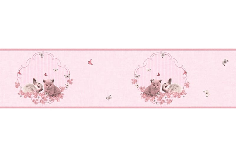 Border Little Stars Ovävd Rosa Silver - AS Creation - Inredning - Väggdekor - Tapet & tapettillbehör - Tapettillbehör - Tapetbård