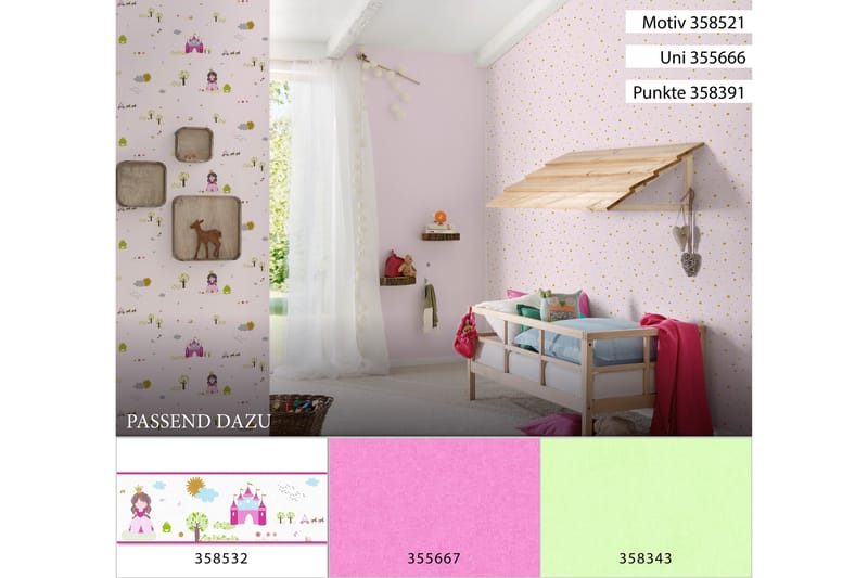 Border Little Stars Ovävd Rosa Vit Pink - AS Creation - Inredning - Väggdekor - Tapet & tapettillbehör - Tapettillbehör - Tapetbård