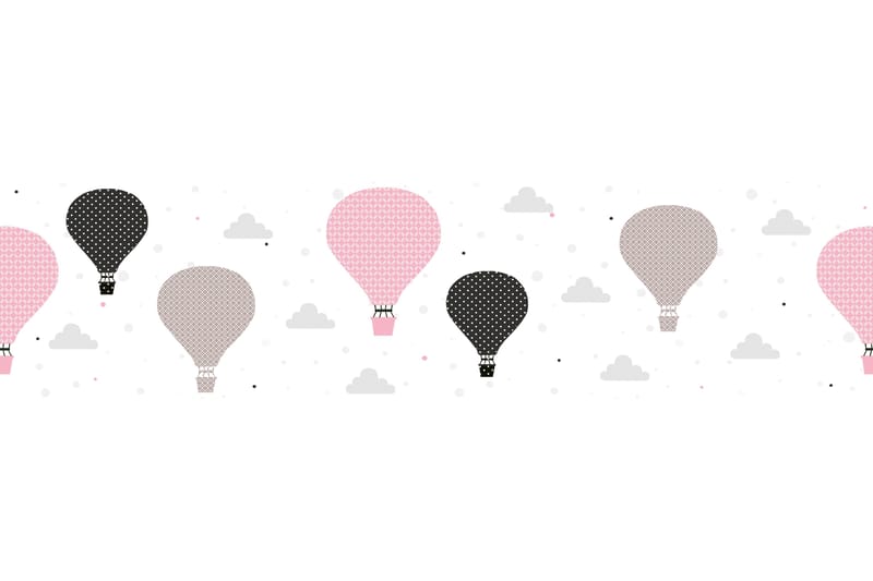 Självhäftande border Cloud Balloons Rosa Grå - AS Creation - Inredning - Väggdekor - Tapet & tapettillbehör - Tapettillbehör - Tapetbård