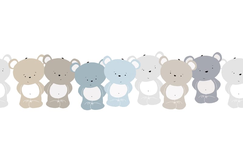 Självhäftande border Cute Bears Blå Brun Vit - AS Creation - Inredning - Väggdekor - Tapet & tapettillbehör - Tapettillbehör - Tapetbård