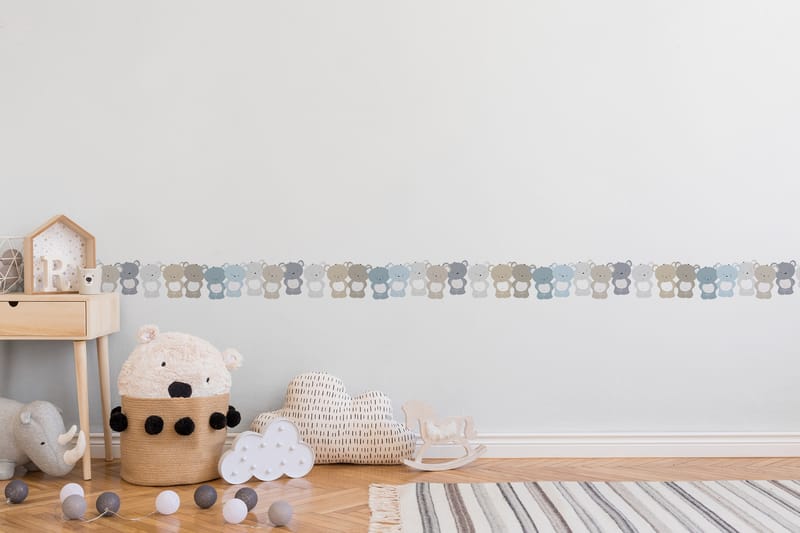 Självhäftande border Cute Bears Blå Brun Vit - AS Creation - Inredning - Väggdekor - Tapet & tapettillbehör - Tapettillbehör - Tapetbård