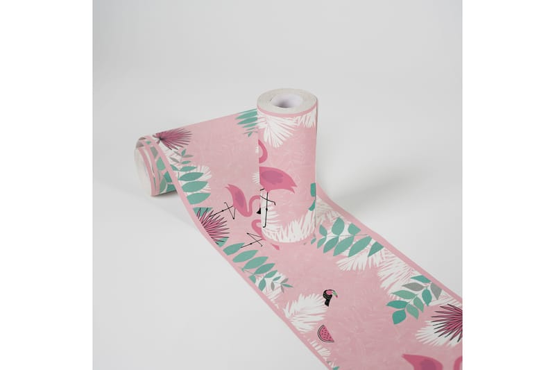 Självhäftande border Flamingo Love Rosa Grön - AS Creation - Inredning - Väggdekor - Tapet & tapettillbehör - Tapettillbehör - Tapetbård