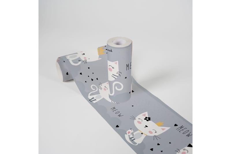 Självhäftande border Meow Cats Grå Vit Svart - AS Creation - Inredning - Väggdekor - Tapet & tapettillbehör - Tapettillbehör - Tapetbård