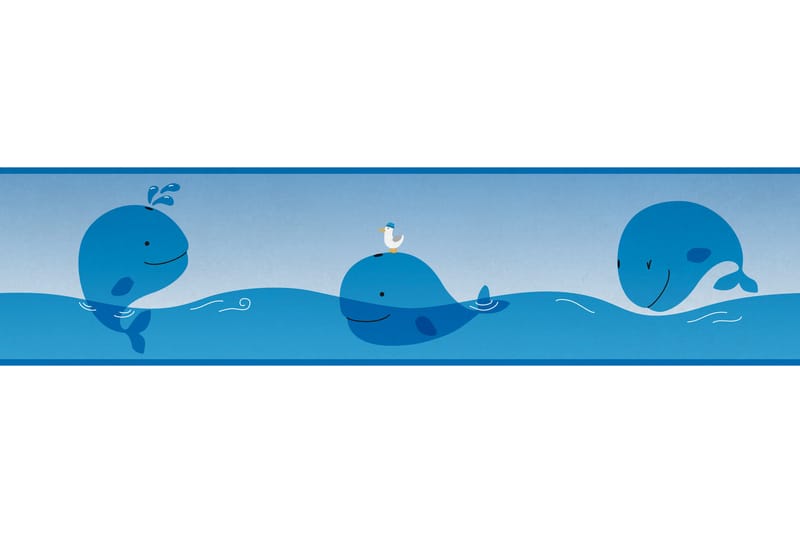 Självhäftande border Ocean Friends Blå - AS Creation - Inredning - Väggdekor - Tapet & tapettillbehör - Tapettillbehör - Tapetbård