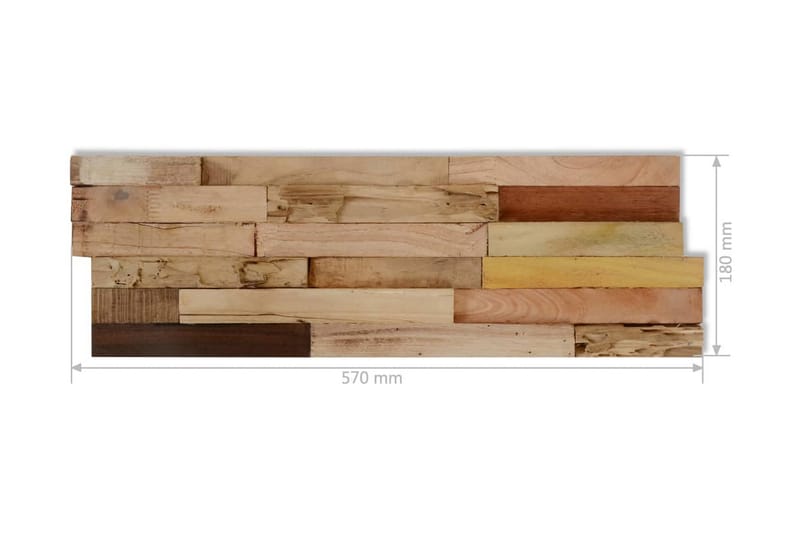 Väggbeklädnad 10 st 1,03 m² återvunnen teak - Silver - Inredning - Väggdekor