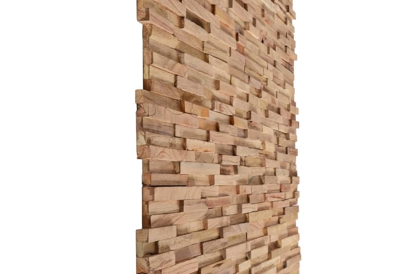 Väggbeklädnad 3D 10 st 1,08 m² massiv teak - Brun - Inredning - Väggdekor