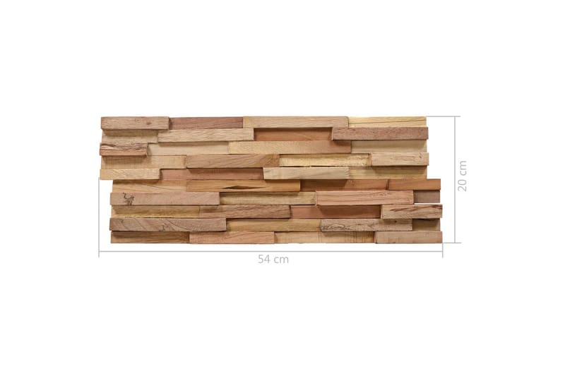 Väggbeklädnad 3D 10 st 1,08 m² massiv teak - Brun - Inredning - Väggdekor