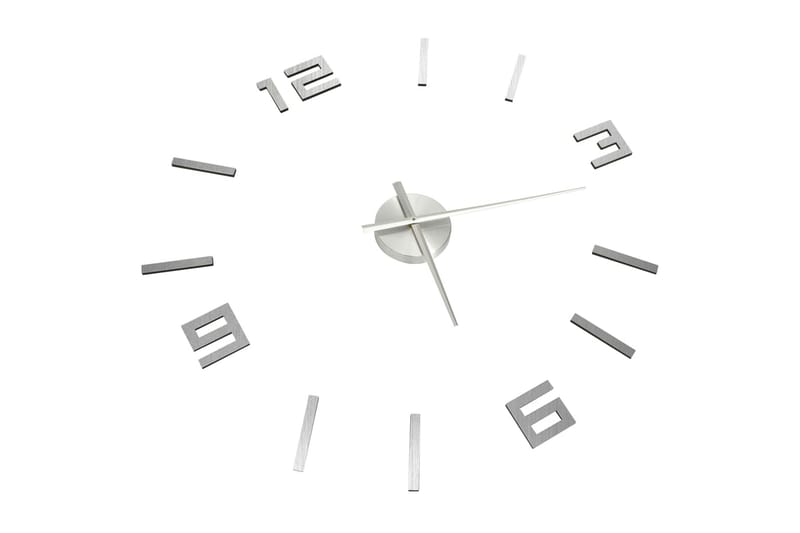 Väggklocka 3D modern design silver 100 cm XXL - Silver - Inredning - Väggdekor - Väggklocka & väggur
