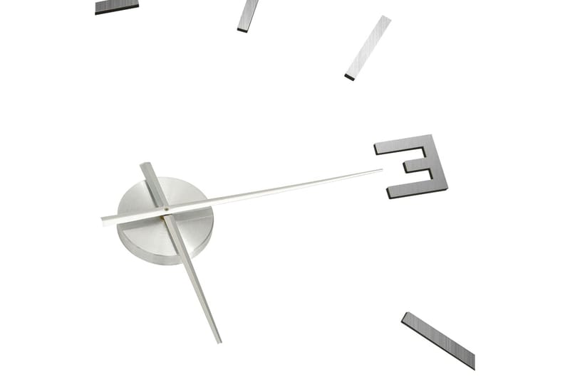 Väggklocka 3D modern design silver 100 cm XXL - Silver - Inredning - Väggdekor - Väggklocka & väggur