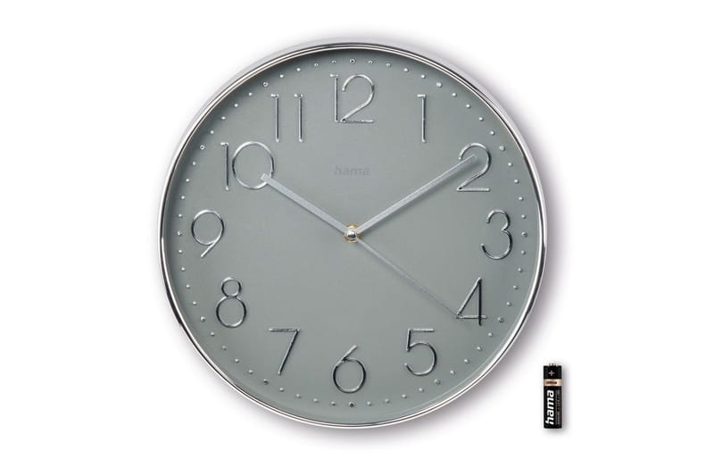 Väggklocka Hama Corsica 30 cm - Silver - Inredning - Väggdekor - Väggklocka & väggur