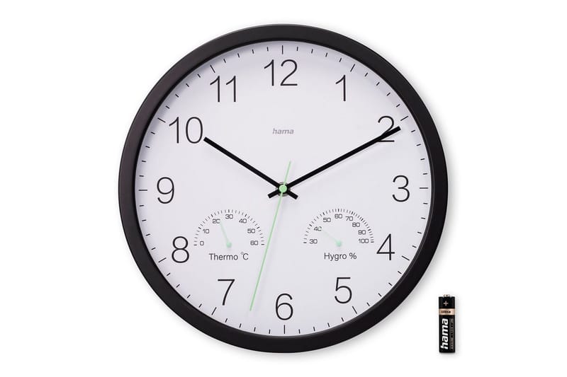 Väggklocka Hama Santorini 30 cm Svart - Svart - Inredning - Väggdekor - Väggklocka & väggur